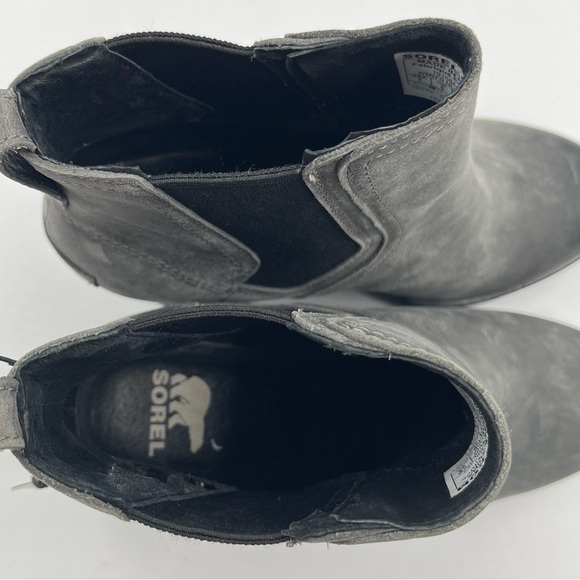 Sorel Gray Distressed Joan Of Arctic Wedge III Chelsea Boots Size 7 - Picture 8 of 11